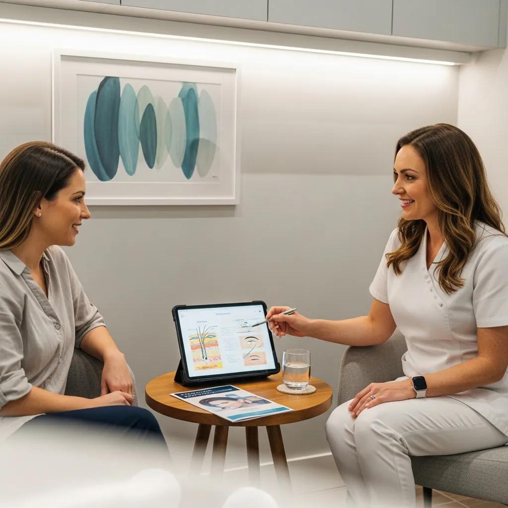 Patient consultation with injector at Sempre Viva Aesthetics